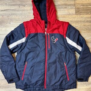 Houston Texan Parka Convert Into A Vest Fleeced Lined  NFL Team Youth Sz Large